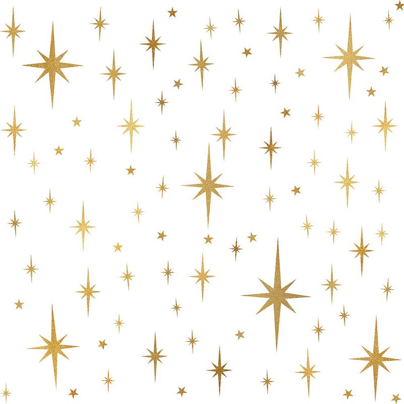 Easma Star Wall Stickers Girls Room Wall Decals (116pcs) Sparkle Wall Sticker Stick and Peel Stars Stickers-6 Sizes - Image 1